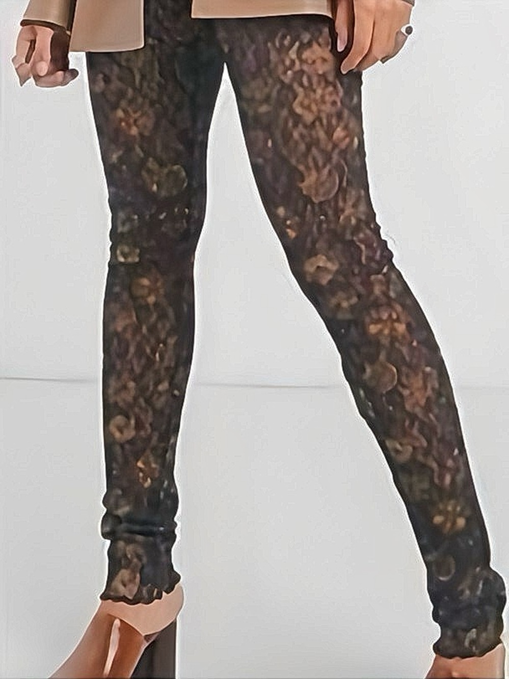🔥Free People Dark Floral Semisheer Lace Pants🖤